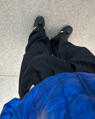 (Unisex) Pinstripe Two-Pleat Wide Winter Slacks