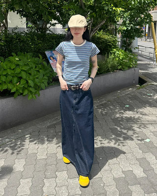 Multi-striped short-sleeved T-shirt
