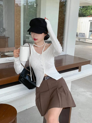 [Belt Set] Basic Pleated Skirt