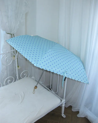Dot Scallop Hem All-Weather Umbrella