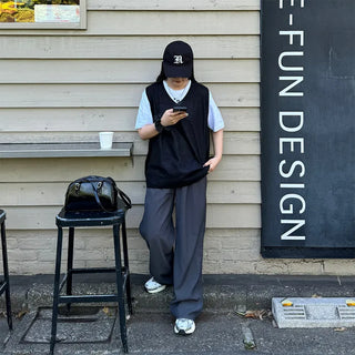 Linen knit vest