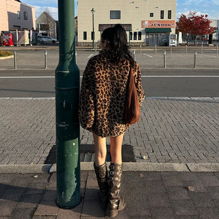 Leopard fur jacket
