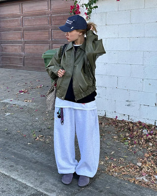 (ORIGINAL) Side-tuck Loose Fit Sweatpants (Fleece Lined)