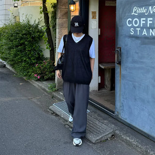 Linen knit vest