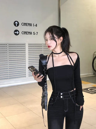 Lace strap sleeveless top (2 colors)