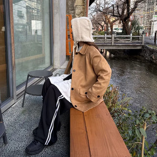 Side double-line wide track pants