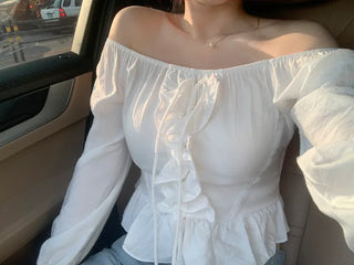 [2-way] Frill Off-Shoulder Blouse