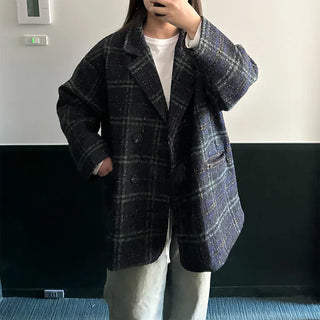 Vintage check double-breasted jacket