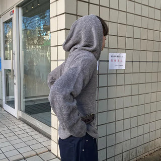 Oversized Boucle Hooded Knit
