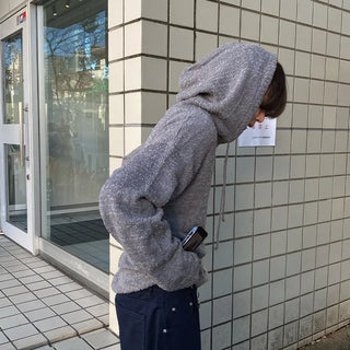 Oversized Boucle Hooded Knit