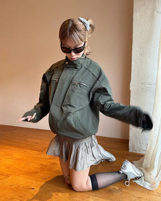 Zip-fly nylon jacket