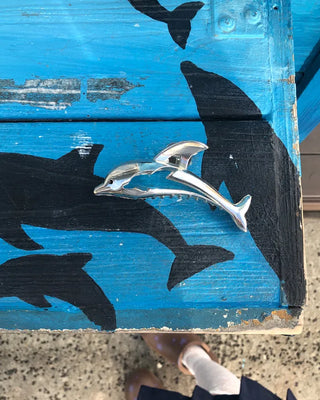 Silver dolphin hair clip