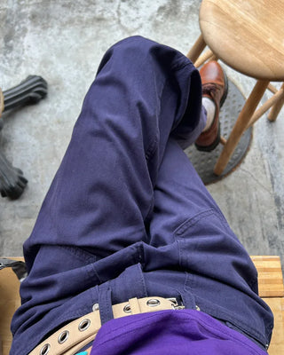 Pentagon pocket herringbone striped cotton pants