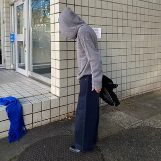 Oversized Boucle Hooded Knit