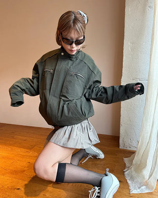 Zip-fly nylon jacket