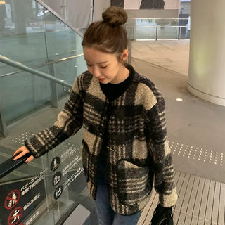 Duffle Button Check Jacket