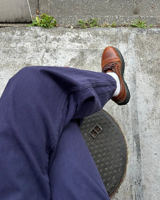 Pentagon pocket herringbone striped cotton pants