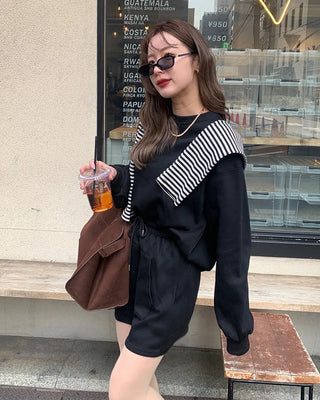 Sweatshirt T-shirt & Mini Skirt Set