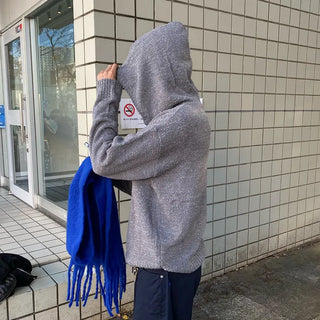 Oversized Boucle Hooded Knit