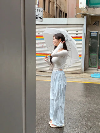 Pleated elastic waist pants (3 colors)