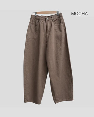 Cotton balloon wide pants