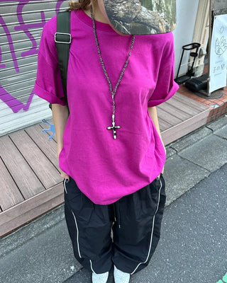 (Unisex) Simple Cotton Half-Sleeve T-Shirt