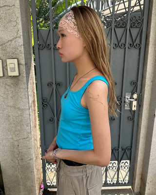Scooped Neck Semi-Cropped Tank Top