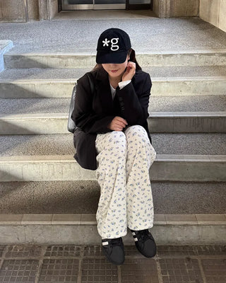 Floral Pattern Banding Pants