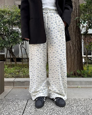 Floral Pattern Banding Pants