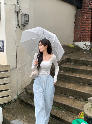 Pleated elastic waist pants (3 colors)