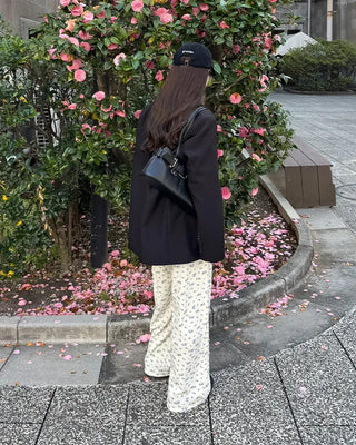 Floral Pattern Banding Pants