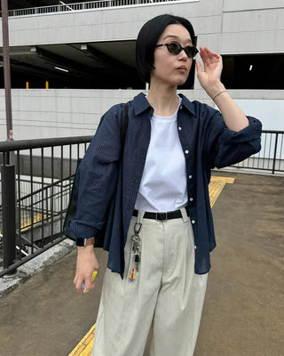 Striped cotton rayon shirt