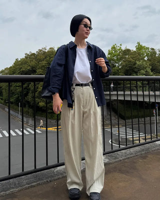 Striped cotton rayon shirt