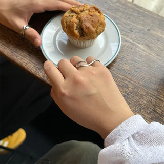 Wave Two Line Ring