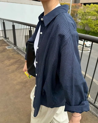 Striped cotton rayon shirt