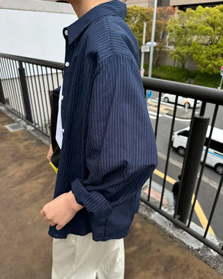 Striped cotton rayon shirt