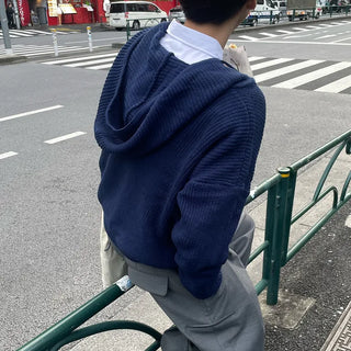 (Unisex) Oversized Hooded Knit
