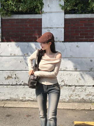 Shirred off-shoulder sleeveless top