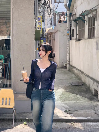 Washed denim wide-leg pants (3 colors)