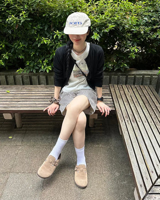 Striped elastic waist shorts