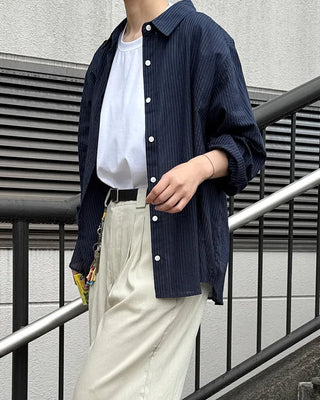 Striped cotton rayon shirt
