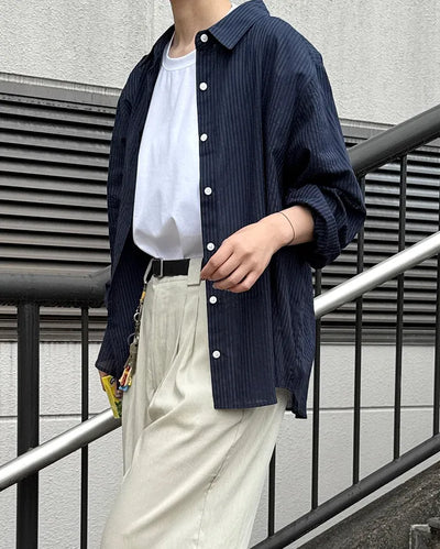 Striped cotton rayon shirt