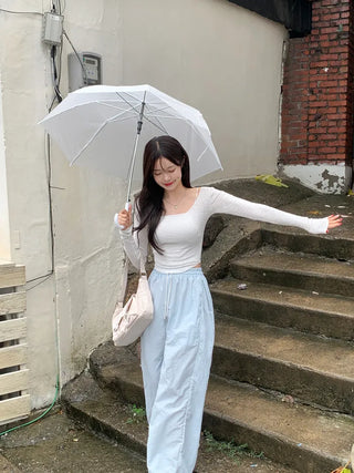 Pleated elastic waist pants (3 colors)