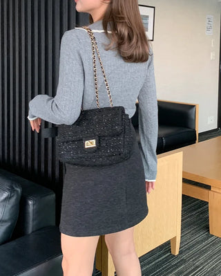 Belted mini skirt