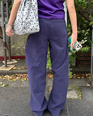 Pentagon pocket herringbone striped cotton pants