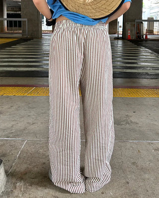 Wrinkle Wide Stripe Pants