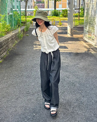 Puff Shirring Dot Blouse
