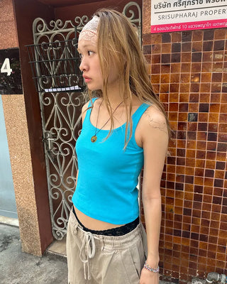 Scooped Neck Semi-Cropped Tank Top