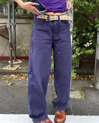 Eyelet suede belt