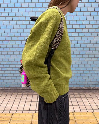 Leopard pattern backpack with zip pockets